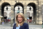 Cllr Marie-Clair is standing at the Royal Mile. 