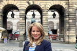 Cllr Marie-Clair is standing at the Royal Mile. 