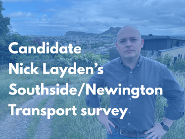 Nick Layden standing up Blackford Hill over Southside/Newington ward